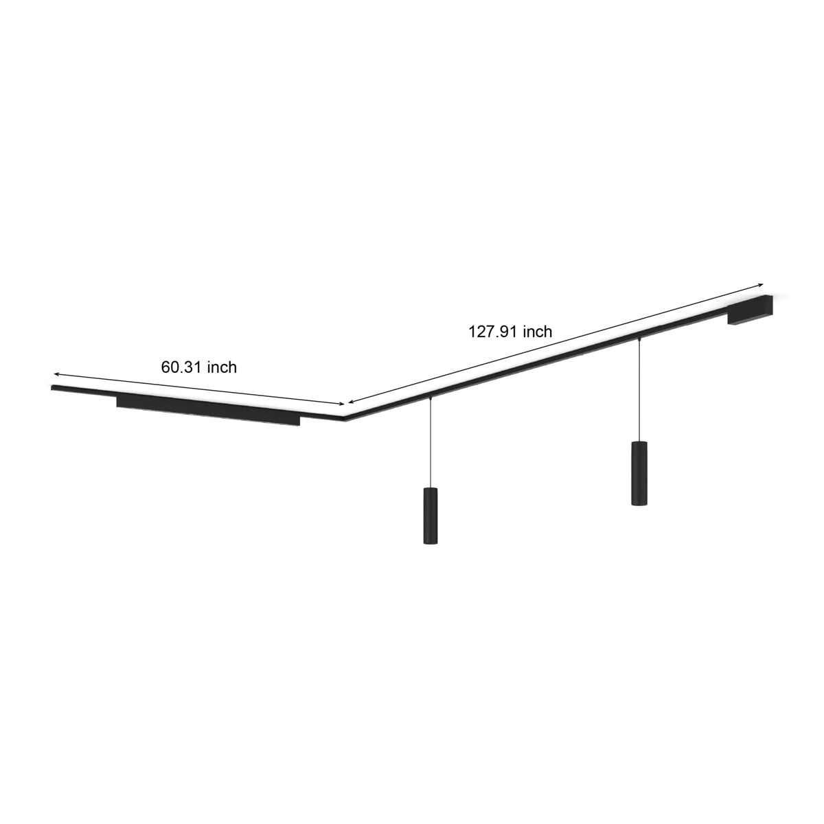 Perifo L-shaped ceiling base kit (2 pendants, 1 light bar)