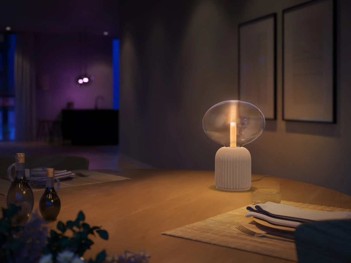 Lightguide ellipse + dome table lamp (sand)