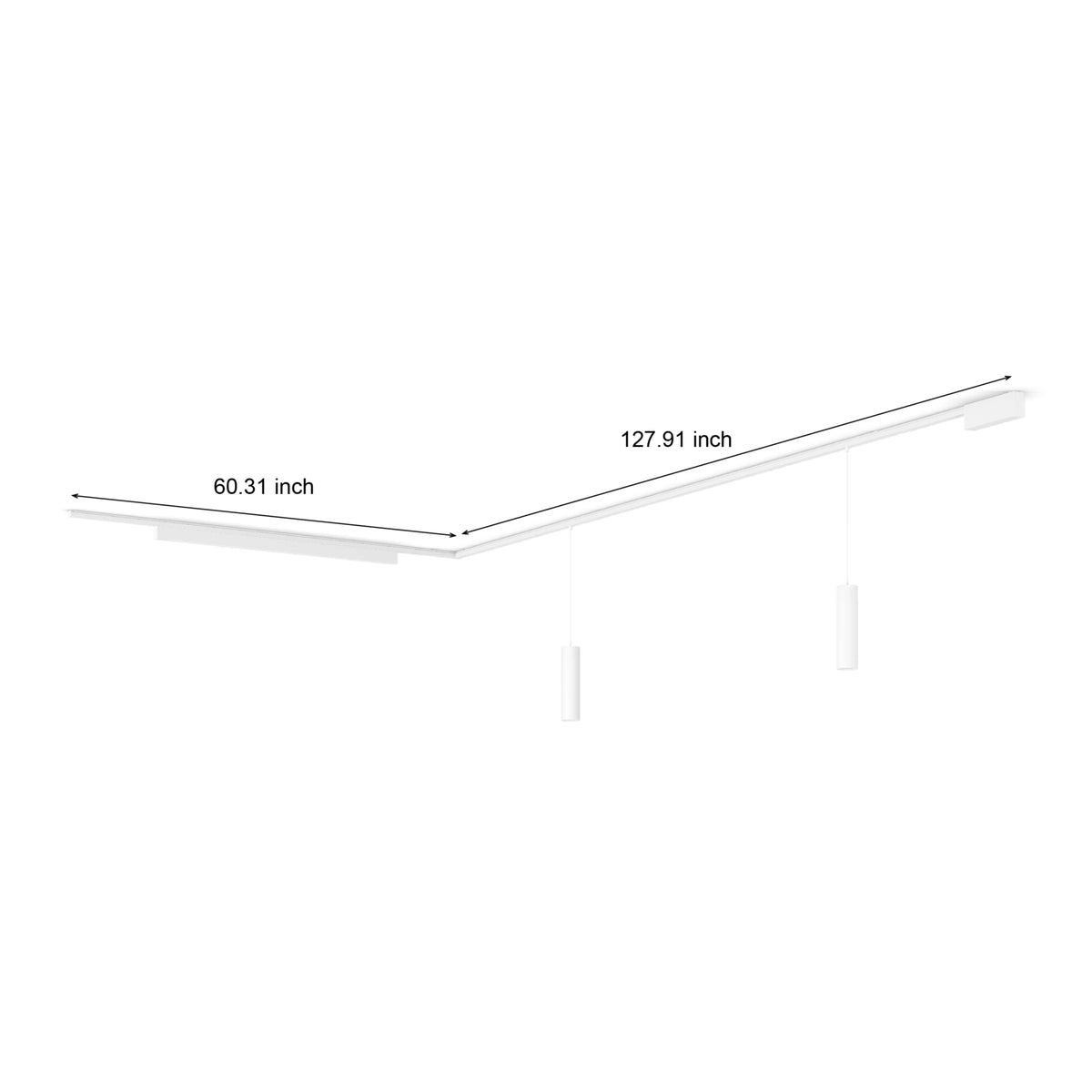 Perifo L-shaped ceiling base kit (2 pendants, 1 light bar)