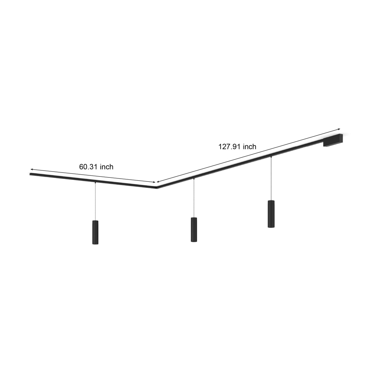 Perifo L-shaped ceiling base kit (3 pendants)