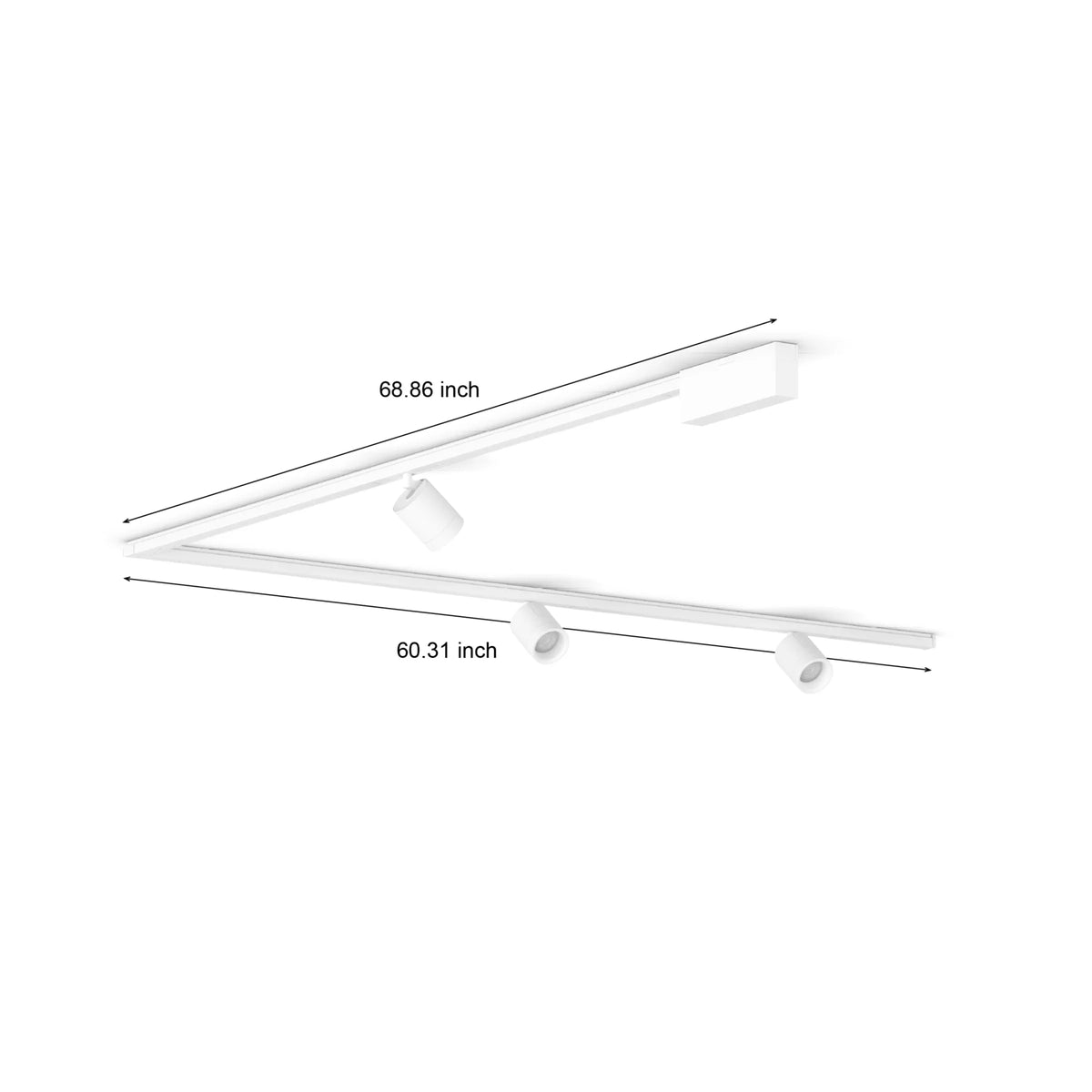 Perifo L-shaped ceiling base kit (3 spots)