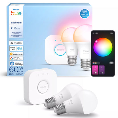 Essential starter kit: 2 E26 smart bulbs (800 lm)