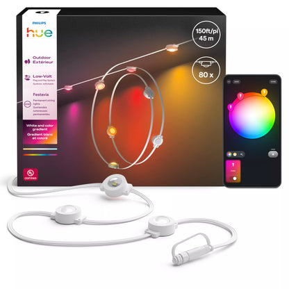 Festavia permanent outdoor lights 150 ft white string