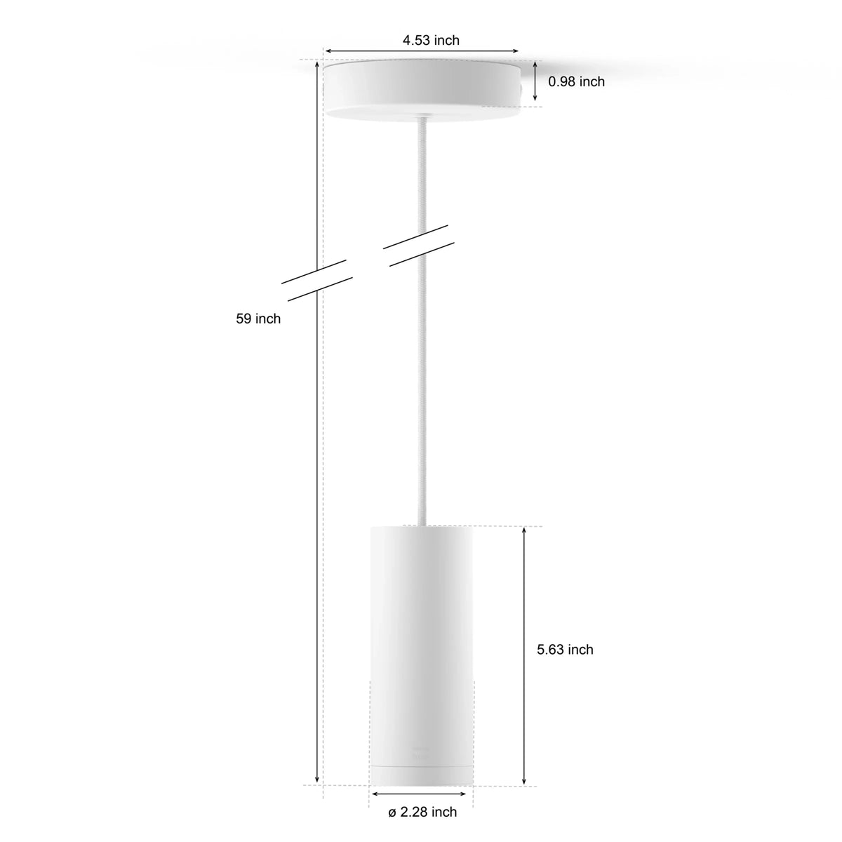 White pendant cord