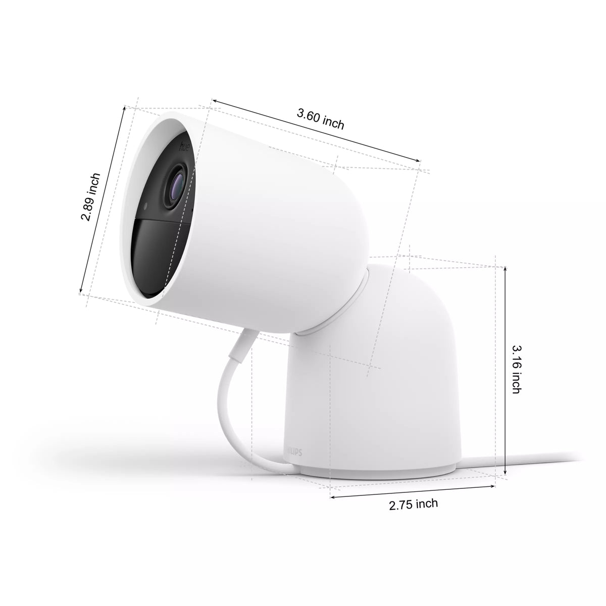 Secure wired camera with desktop stand