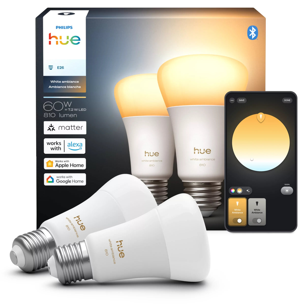 60W A19 2PACK- E26 smart bulbs