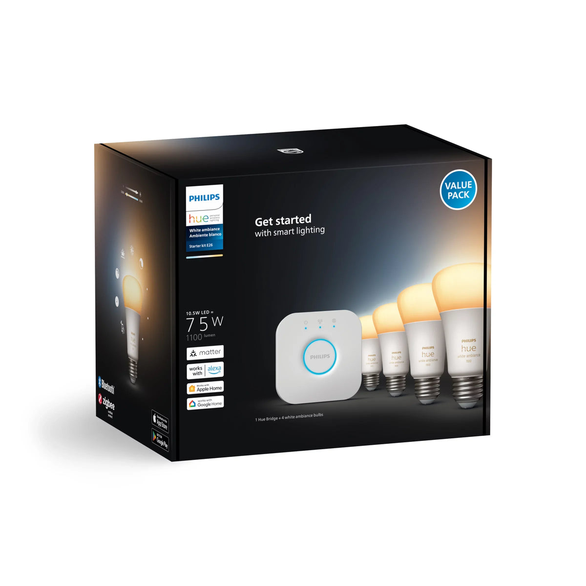 Starter kit: 4 E26 smart bulbs (75 W)